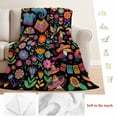 thumbnail image 5 of Colorful Cartoon Blanket Soft Cozy Warm Throw Blanket for Couch, Plush Fuzzy Flannel Fleece Blankets for Sofa, Funny Flowers Guitar Animals Ethnic Art Bed Blankets Lightweight Gifts for Men, 50"x80", 5 of 9