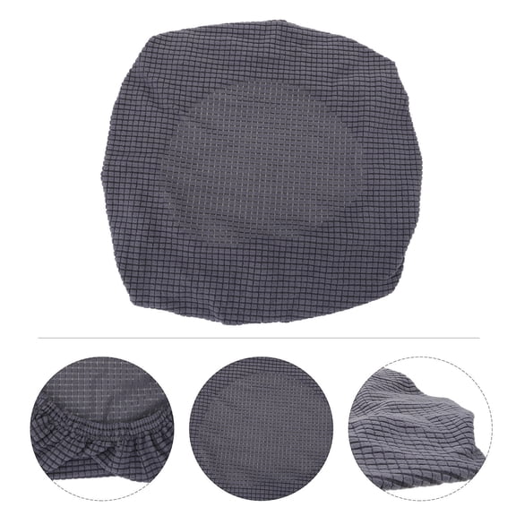 CRILSTYLEO Grey Chair Seat Cover 1Pc Polyester Slipcover for Kitchen Dining Wedding Banquet Chairs