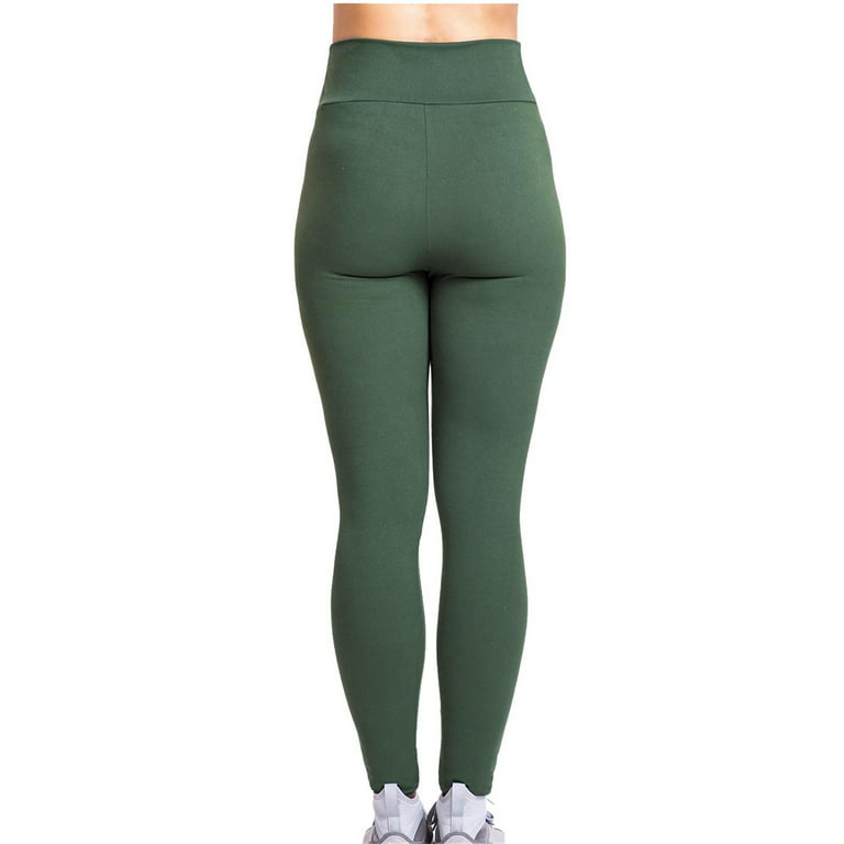 Frehsky yoga pants Women's Solid Color High Waist Stretch Strethcy Fitness Leggings  Yoga Pant high waisted yoga pant for women Green 