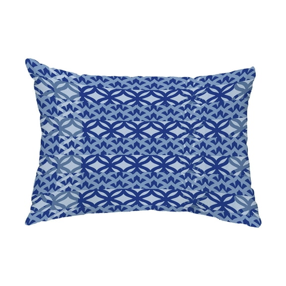 Simply Daisy, 14" x 20" Greeko Simple Royal Blue Abstract Decorative Outdoor Pillow