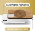 thumbnail image 6 of Case Yard Wooden Case Outside Soft TPU Silicone, Slim Fit Shockproof Wood Protective Phone Cover for Girls Boys Men and Women, Supports Wireless Charging Mini Mandala Design case for iPhone-11, 6 of 7