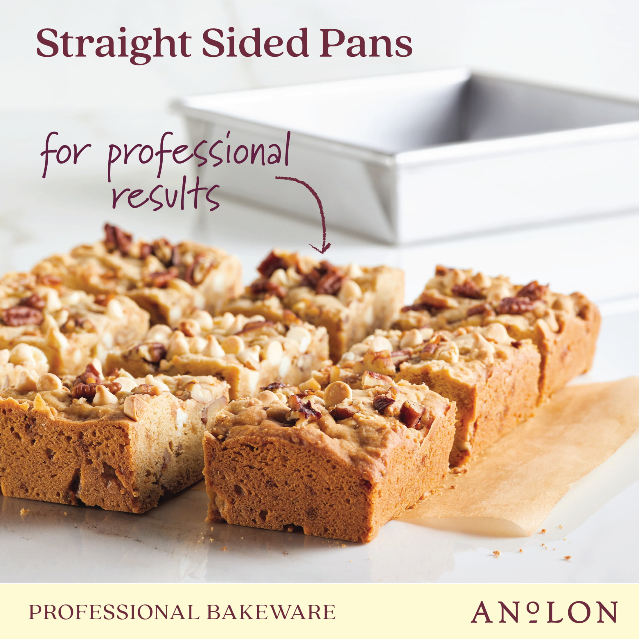 Anolon Pro Bake Bakeware Aluminized Steel Half Sheet Baking Pan Set, 2-Piece, Silver