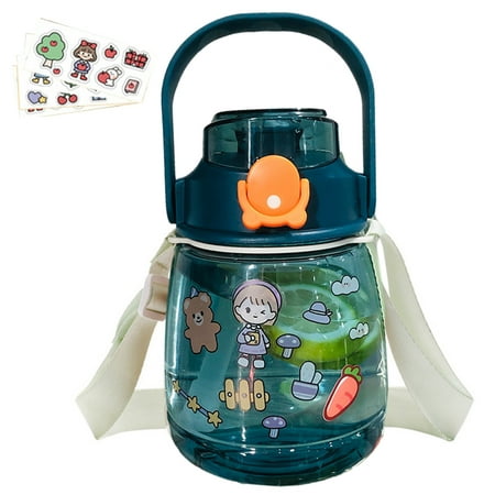 

Younar Kids Cartoon Water Bottle with Straw Large Capacity Portable Cup