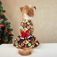 thumbnail image 3 of FOCUSNORM Robe de Noël pour Animaux de Compagnie Nœud Mignon Imprimé Bonbon Costume Accessoires de Coiffure pour Chien Chat, 3 of 9