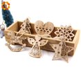 thumbnail image 2 of piezas de copos de nieve navideños huecos europeos, colgantes de madera, adornos para árbol de Navidad, decoraciones para fiestas de Navidad, regalo para niños, 2 of 5