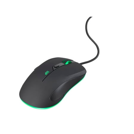 Monoprice Midsize Wired Optical Mouse 2400 dpi - Black With LED Backlight | Ideal for Office Desks, Workstations, Tables - Workstream