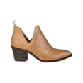 thumbnail image 3 of JOURNEE COLLECTION Womens Beige Snake V Cut Slits Back Pull Tab Cushioned Terri Almond Toe Block Heel Slip On Booties 6.5, 3 of 4