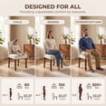 thumbnail image 6 of EOP Dining Chairs Set of 2, Modern Upholstered Fabric Dining Room Chairs, Armless Kitchen Side Chairs with Wood Legs and Padded Seat for Living Room, Bedroom, Kitchen, Beige, 6 of 9