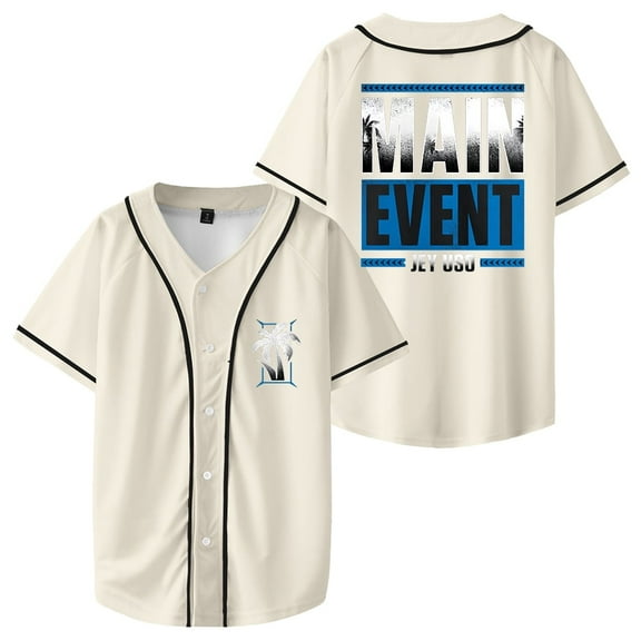 Jey Uso Main Event Baseball Jersey Shirt V-Neck Women Men Short Sleeve Streetwear Clothes