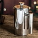 thumbnail image 5 of Cafetera de prensa francesa de acero inoxidable Wamans, 350 ml, con aislamiento de doble pared, de acero inoxidable y tetera. Fácil de limpiar y prensar. Prensa de café de metal resistente y de alta, 5 of 6