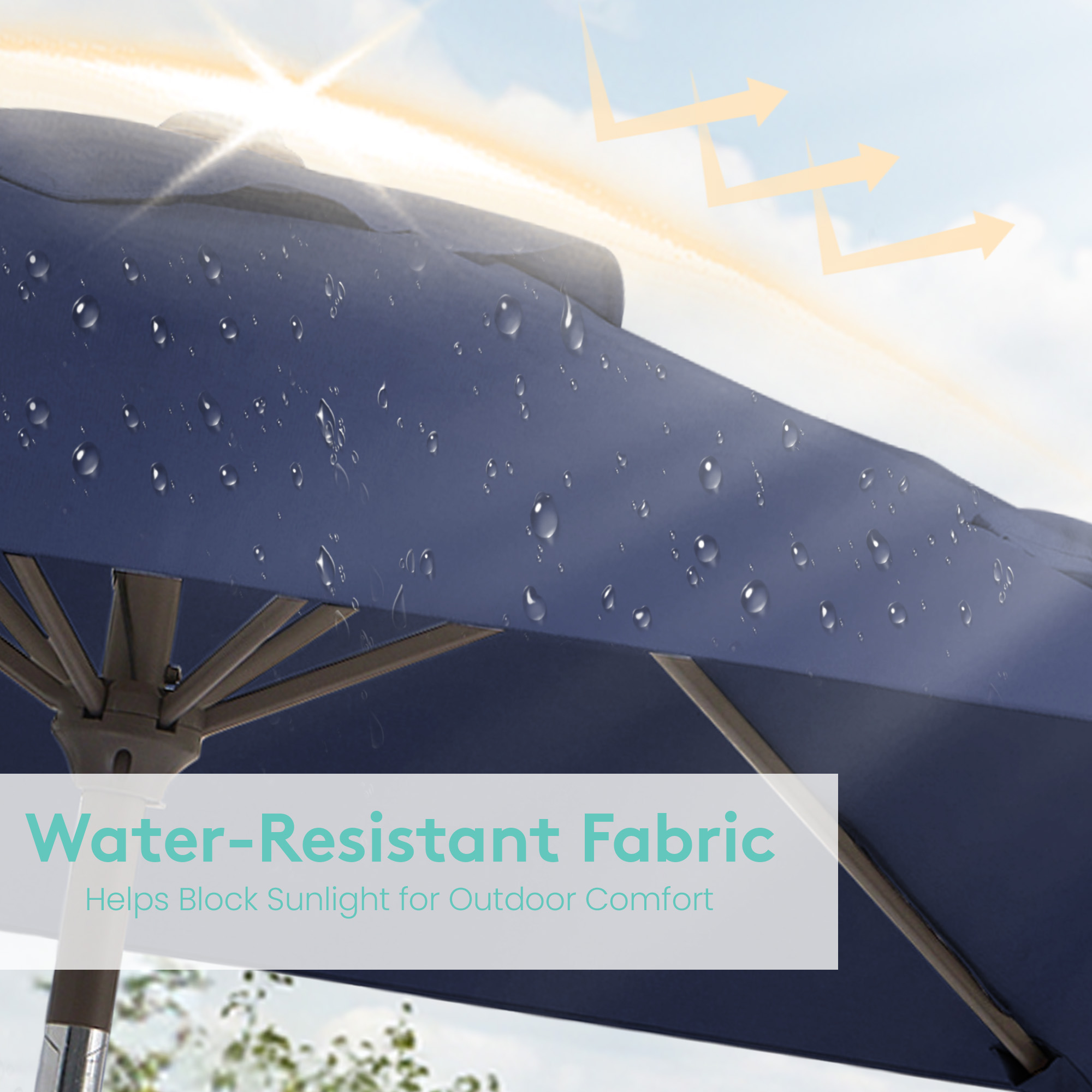 Napwant 7.5 Ft Patio Umbrella Navy Blue With Crank photo 5