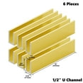 thumbnail image 2 of Aluminum Fixed Panel Shower Door U Channel for 1/2" Thick Glass 95 inches Length, Satin Brass 6 Pieces, 2 of 3