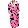 thumbnail image 2 of BILIKEYU Women's Valentine Warm Pajama Set Cotton Thick Heart Print, 2 of 5