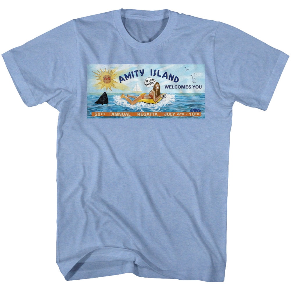 Jaws Floral Shark Adult T Shirt Great Classic Movie