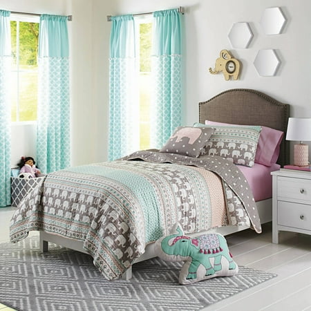 Better Homes and Gardens Kids Elephant Stripe Bedding Quilt (Best Quilt For Kids)