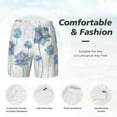 thumbnail image 6 of Picia Pale Blue Lotus Flowers pattern Mens Swim Trunks with Compression Liner Stretch Beach Shorts Quick Dry with Zipper Pockets No-Chafing Board Shorts-Small, 6 of 9