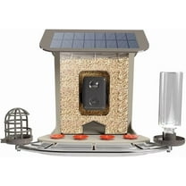 Feit 2.5 Liter 1 Ports Smart Camera Wild Bird Plastic Bird Feeder, Brown