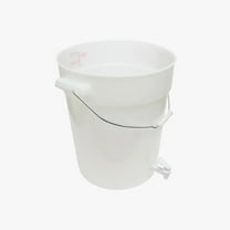 TrueCraftware- 6 Gallons White Plastic Round Beverage Dispenser Dishwasher Safe Color graduations marking in Liters and Quarts- Punch Bowls Water Juice dispensers with Easy Flow Spigot for Outdoor