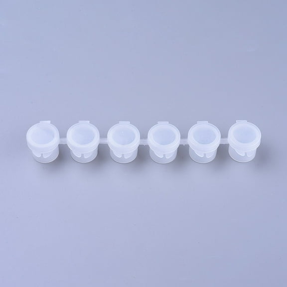 10pcs Plastic Paint Pots Strips 5ml 6 Pots Mini Empty Paint Cups with Lids for Arts Crafts Watercolor Pigment Clear 17.2x3.3x2.15cm