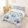 thumbnail image 2 of Erosebridal Teens Chic Flowers Daisy Full Size Comforter Sets 3 Pieces,Girls Spring Garden Flying Butterflies Bedding Sets,Blue White,Breathable Home Decor, 2 of 6