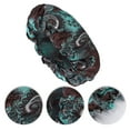 thumbnail image 3 of Unique Bargains 1 Pc Women Adjustable Shower Cap for Bathroom Business Travel Green Brown PEVA Satin, 3 of 4