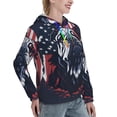 thumbnail image 6 of Disketp Bulldog with Forest Flag Womens Casual Hoodies Crew Neck Long Sleeve Sweatshirts Pullover Tops-Small, 6 of 7