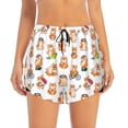 thumbnail image 4 of Lsque Kawaii Shiba Dog Printed Women's Running Shorts with Liner Pockets,Elastic Quick Dry Workout Athletic Gym Yoga Shorts,Womens High Waist Shorts-XX-Large, 4 of 9