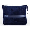 thumbnail image 2 of Manta de viaje suave y larga Bluehills Premium con almohada para vuelos en avión azul marino, 2 of 3