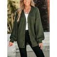 thumbnail image 3 of CUPSHE Women's Forest Green V-Neck Buttoned Cardigan, 3 of 7