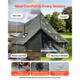 thumbnail image 5 of KFFKFF Canvas Bell Tent, 4-Season 13.12 ft Yurt Tent for Camping with Stove Jack, Breathable Canvas for 4 People, Detachable Zipped Floor, Ideal for Family Camping, Glamping, Outdoor Events, 5 of 9