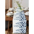 thumbnail image 4 of nqOlkjepod Blue Eucalyptus Leaves Table Runner 48 Inches Long Farmhouse Dress Scarves, Watercolor Floral Leaf Plants Dining Tablerunner for Coffee Table/Kitchen Island/Party Décor, 13" x 48", 4 of 8