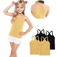 thumbnail image 6 of ZACPNCV 4 Pieces Girls Dance Tank Tops Racerback Camisole Undershirts Spaghetti Strap Camis Dance Clothes Tank Tops for Girl Black 4-5 Years, 6 of 7