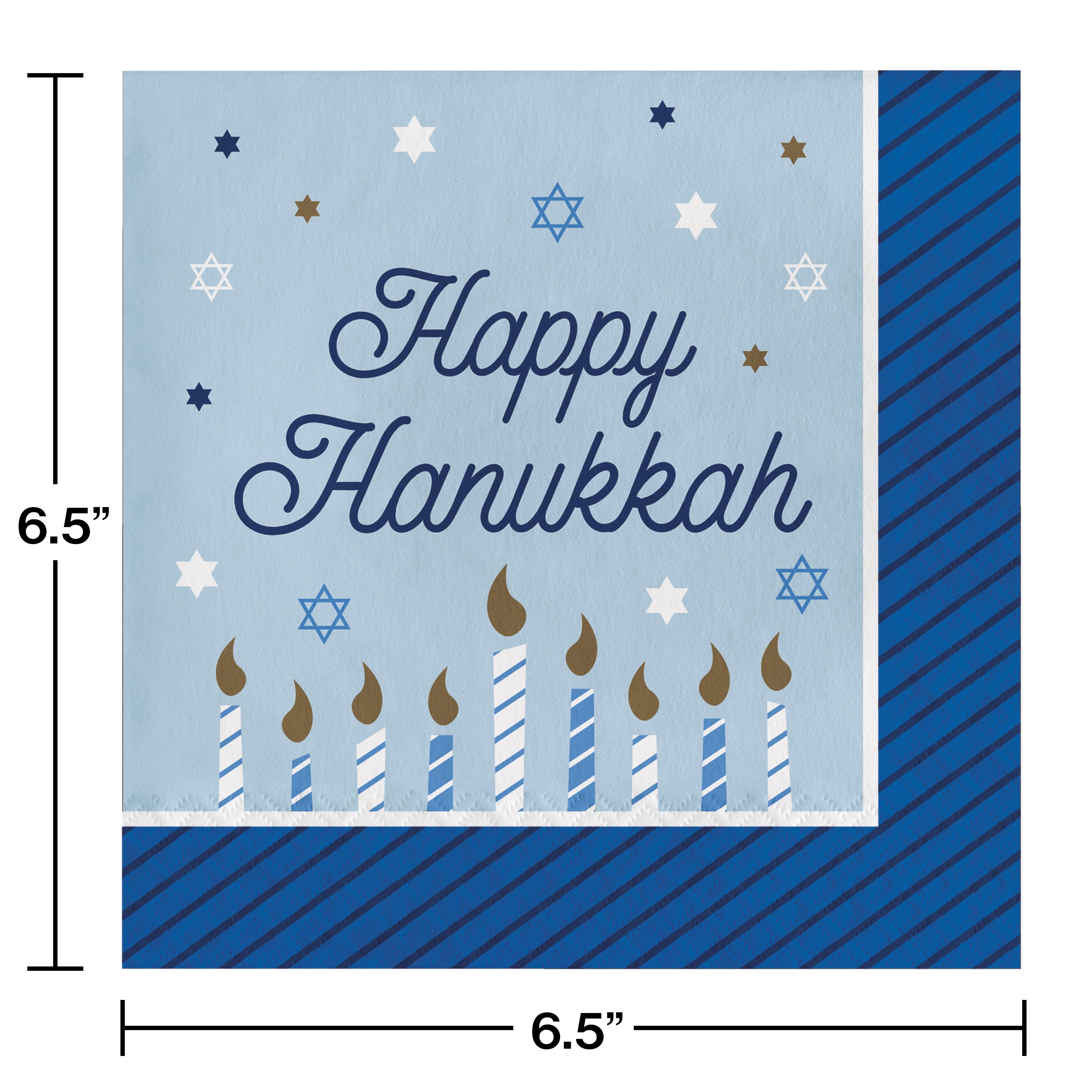 Hanukkah Plates and Napkins Kit, Serves 16