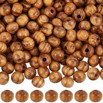 200Pcs Wooden Beads 8mm Natural Round Wood Bead Small Burlywood Beads Wooden Loose Spacer Craft Beads for Bracelet Necklace Hair Jewellery Making Hanging Garland DIY Home Decorations for making