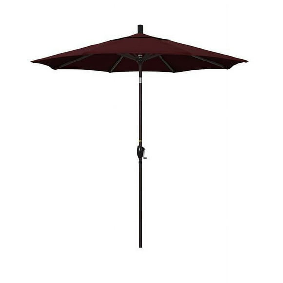 California Umbrella GSPT758117-SA36 7.5 ft. Fiberglass Market Umbrella Push Tilt Bronze-Pacifica-Burgandy