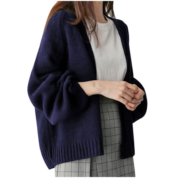 TINZ Popular Women's Fashion Women's Loose Sweater Jacket Solid Color Knitted Cardigan Women's Thin Lightweight Cardigan Sweaters Big Sweater Cardigan for Women Sweaters for Women plus Size 4x