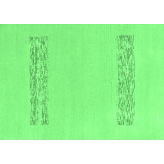Ahgly Company Indoor Rectangle Solid Emerald Green Modern Area Rugs, 5' x 8'