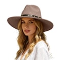 thumbnail image 2 of Timeless Fedora Hat For Everyday Leisure – Wide Brim Jazz Style With Ethnic Design Flat Unisex Fashion Headwear Cowboy Hat, OTHER, 2 of 5
