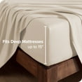 thumbnail image 2 of Organic Jersey Sheet Set - 100% Organic Cotton - Deep Pocket - 5 Piece - Split King, Sand, 2 of 8