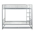 thumbnail image 4 of SESSLIFE Twin Over Twin Bunk Bed, Sturdy Metal Bunk Bed with Storage Shelf, Suitable for Bedroom, Dorm, Mattress Foundation, No Box Spring Needed, 4 of 10