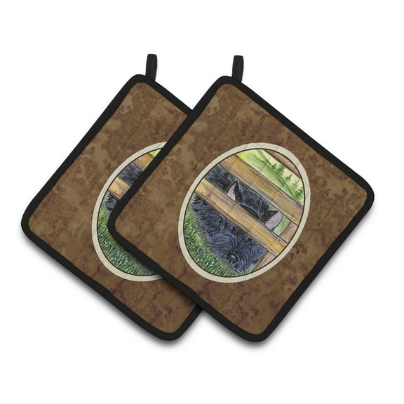 Carolines Treasures SS8193PTHD Scottish Terrier Pair of Pot Holders, 7.5HX7.5W, multicolor