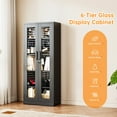 thumbnail image 3 of STANI 67"H Metal Glass Display Cabinet, 4 Adjustable Shelves,Lockable Storage Cabinets with Tempered Glass Door, for Home Office Pantry Bathroom,Black, 3 of 9