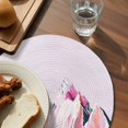 thumbnail image 4 of Round Placemats Pink Abstract Mountain 15 inch Set of 6 Table Mats for Dining Table Art Painting Snow Mount Heat Resistant Non-Slip Kitchen & Home Decorative Place Mat Set, 4 of 8