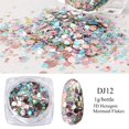 thumbnail image 1 of Copos de ópalo de fuego de cristal, lentejuelas para uñas, purpurina holográfica púrpura, polvo cromado DIY para uñas de primavera, lentejuelas de manicura GL1857 Tan Jianjun unisex, 1 of 2