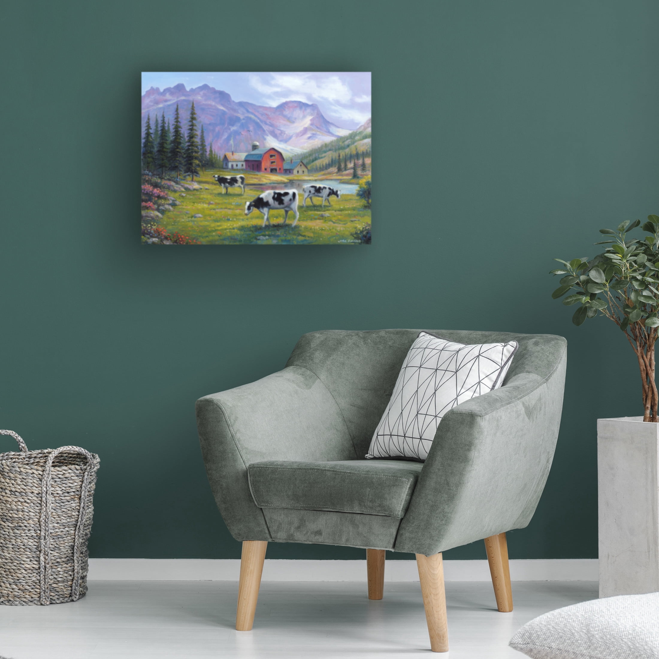 Canvas Wall Art - John Zaccheo 'Peaceful Pasture' Wall Art for Living Room, Bedroom, or Office Décor by Trademark Fine Art - 47 x 35 Inches