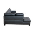 thumbnail image 3 of Hommoo 4 Seat Living Room Furniture Sets, Faux Leather Sectional Sofa, Modern L-Shaped Couches and Sofas Set for Home, Black(No Ottomans), 3 of 9