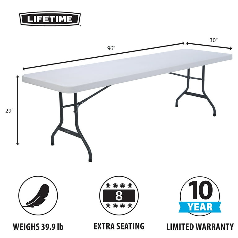 Lifetime 8 ft. Folding Tables, White, Set of 22 with Cart Lifetime 8 ft. Folding Tables, White, Set of 22 with Cart