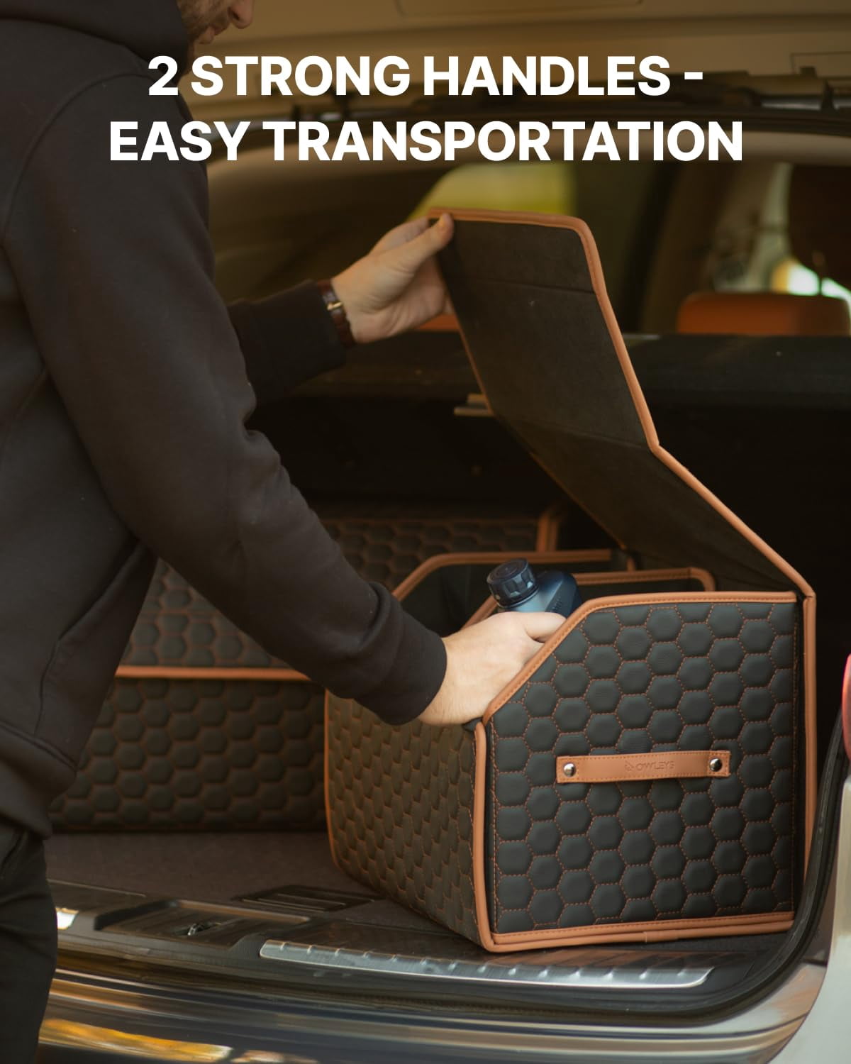 Owleys Premium Foldable Trunk Organizer for SUV | Car Trunk Storage Organizer | Car Trunk Organizer for SUV | Car Box Organizer Trunk | SUV Cargo Organizer | SUV Organizer 17 in Hexy