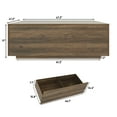 thumbnail image 4 of Blotout 47 Inch Large Square Coffee Table with 2 Deep Drawers, Modern Wooden Center Table for Living Room,  Walnut Finish, 4 of 10