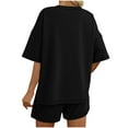 thumbnail image 4 of Two Piece Plus Size Sets for Women Oversized Tee Shirts and Plus Size Shorts Loose Fitting Sets Womens Pajamas Sets, 4 of 7